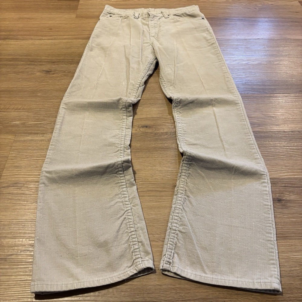 VTG 1982 Levis 517 Corduroy Pants Men's 29x32 Bootcut Khaki White Tab USA 80s